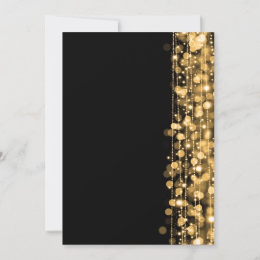 Elegante 60e verjaardag Glam Sparkles Gold & Black Kaart (Achterkant)