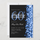 Elegante 60e verjaardag Glam Sparkles Navy Blue Kaart (Voorkant)