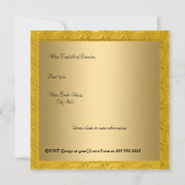 Elegante 60e verjaardag Gouden Uitnodiging (Achterkant)