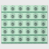 Elegante 60e Verjaardag Groen Glitters met Strepen Cadeaupapier (Vlak)