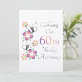 Elegante 60e verjaardag kaart (Staand voorkant)