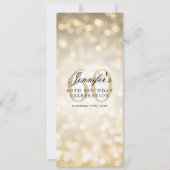 Elegante 60e verjaardag menu Gold Bokeh Kaart (Voorkant)