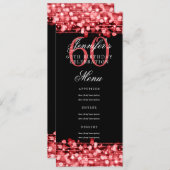 Elegante 60e verjaardag menu rood licht kaart (Voorkant / Achterkant)