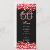 Elegante 60e verjaardag menu rood licht kaart (Voorkant)