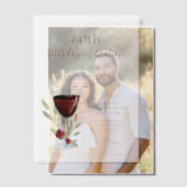 Elegante 60e verjaardag rode wijn verrassingsverja vellum uitnodigingen (Offset (Koppel))