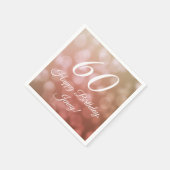 Elegante 60e verjaardag servetten voor haar in roz (Hoek)