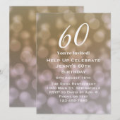 Elegante 60e verjaardag uitnodiging voor haar (Voorkant / Achterkant)
