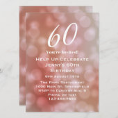 Elegante 60e verjaardag uitnodiging voor haar (Voorkant / Achterkant)