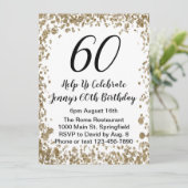 Elegante 60e verjaardag uitnodiging voor haar in g (Staand voorkant)