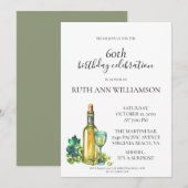 Elegante 60e verjaardag witte wijn verrassingsfees kaart (Voorkant / Achterkant)