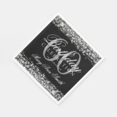 Elegante 60e verjaardag Zilveren Bokeh Sparkle Lig Servet (Hoek)