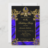 Elegante 60e Verjaardagsfeestje Zijde Ruby blauw G Kaart (Voorkant)
