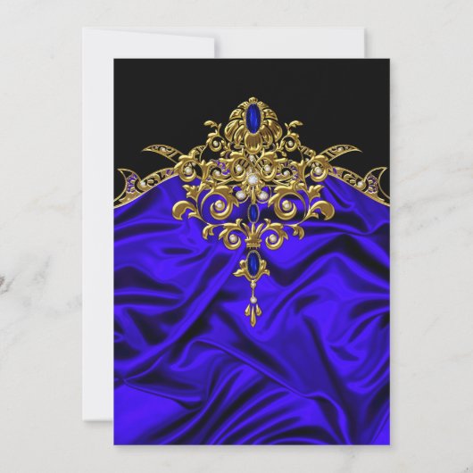 Elegante 60e Verjaardagsfeestje Zijde Ruby blauw G Kaart (Achterkant)