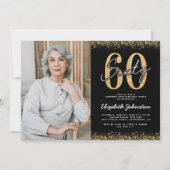 Elegante 60e verjaardagsfoto uitnodiging (Voorkant)
