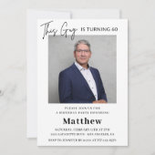 Elegante 60e verjaardagsuitnodigingen Mannen Foto Kaart (Voorkant)