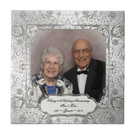 Elegante 60ste bruiloft Jubileum Foto Tegel Tegeltje