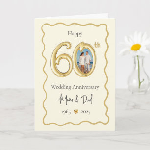Elegante 60ste bruiloft Jubileum Kaart - Mama & Da