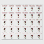 Elegante 60ste verjaardag rode wijn cadeaupapier (Vlak)