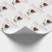 Elegante 60ste verjaardag rode wijn cadeaupapier (Hoek)