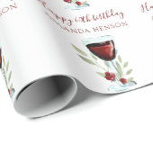 Elegante 60ste verjaardag rode wijn cadeaupapier (Rol Hoek)