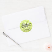 Elegante 60ste Verjaardagsfeestje Limoen Glitter L Ronde Sticker (Envelop)