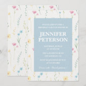 Elegante 62e verjaardag uitnodigingen Floral Boho (Voorkant / Achterkant)