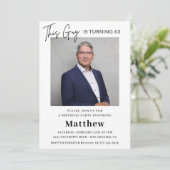 Elegante 63e verjaardag uitnodigingen Mannen Foto (Staand voorkant)