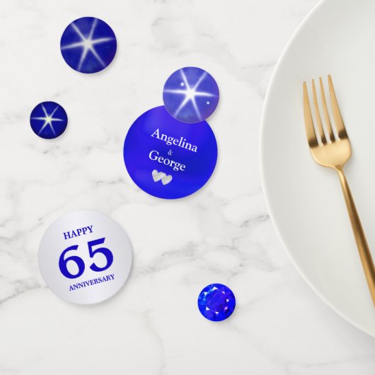 Elegante 65e blauw saphiren huwelijksjubileum confetti (Groep)