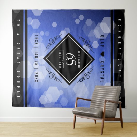 Elegante 65e Blauwe Saffier Huwelijksjubileum Wandkleed (In Situ (horizontaal))