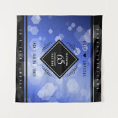 Elegante 65e Blauwe Saffier Huwelijksjubileum Wandkleed (Voorkant (horizontaal))