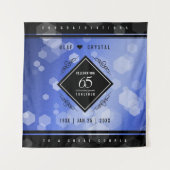 Elegante 65e Blauwe Saffier Huwelijksjubileum Wandkleed (Voorkant)