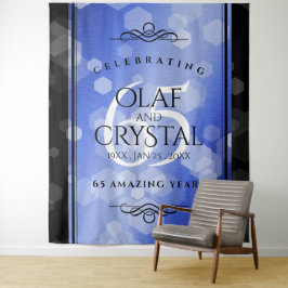 Elegante 65e Blauwe Saffier Huwelijksjubileum Wandkleed