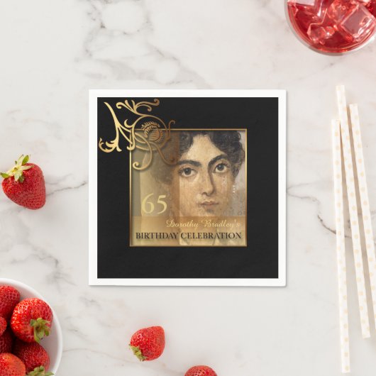 Elegante 65e verjaardag fotopapier servetten (Insitu)