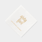 Elegante 65e verjaardag moderne gouden folie serve servetten (Rechts)