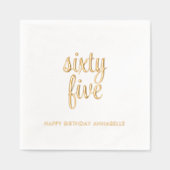 Elegante 65e verjaardag moderne gouden folie serve servetten (Voorkant)