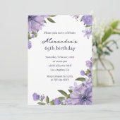 Elegante 65e verjaardag uitnodigingen Boho Floral (Staand voorkant)