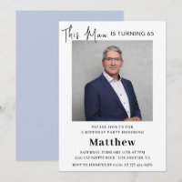 Elegante 65e verjaardagsuitnodigingen Mannen Foto