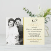Elegante 65e verjaardagsuitnodigingen met foto kaart (Staand voorkant)