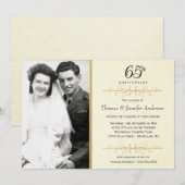 Elegante 65e verjaardagsuitnodigingen met foto kaart (Voorkant / Achterkant)