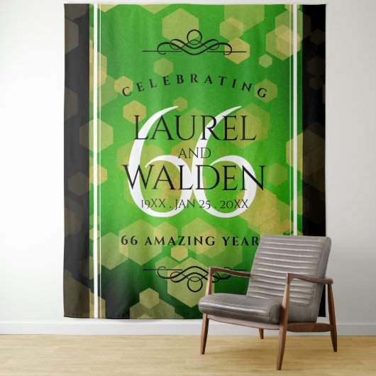 Elegante 66e Titaanhuwelijksjubileum Wandkleed (In situ)