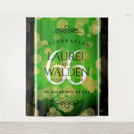 Elegante 66e Titanium Huwelijksverjaardag Wandkleed