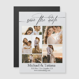elegante 6 foto's collage save the date magneet