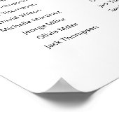 Elegante 6 tafels Vind uw zitplaatskaart Poster (Hoek)