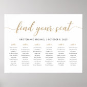 Elegante 6 tafels Vind uw zitplaatskaart Poster (Voorkant)