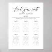 Elegante 6 tafels Vind uw zitplaatskaart Poster (Voorkant)