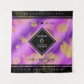 Elegante 6de Amethist Bruiloftjubileum Wandkleed (Voorkant)