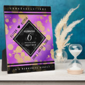 Elegante 6e amethist bruiloft jubileum fotoplaat (Zijkant)