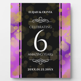 Elegante 6e amethist bruiloft jubileum fotoplaat