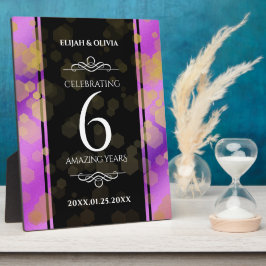 Elegante 6e amethist bruiloft jubileum fotoplaat
