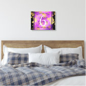 Elegante 6e amethist bruiloftjubileum canvas afdruk (Insitu (Slaapkamer))